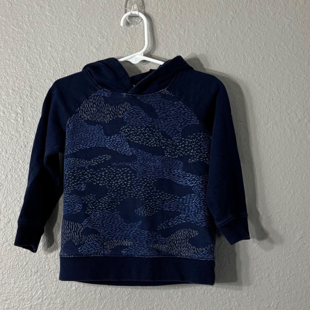 Carter's Toddler Boy's Size 3T Blue Camo Print Longโ Sleeve Pullover Hoodie